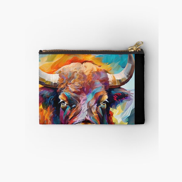 Item preview, Colorful buffalo in abstract painting designed and sold by Mianku | Für das Leben.