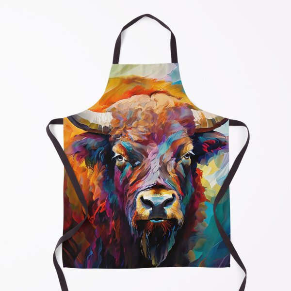 Item preview, Colorful buffalo in abstract painting designed and sold by Mianku | Für das Leben.