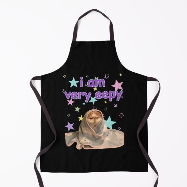 Item preview, I Am Very Eepy Funny Cat Meme Illustration – Cute Sleepy Cat Wrapped in Blanket with Pastel Stars designed and sold by love3617.