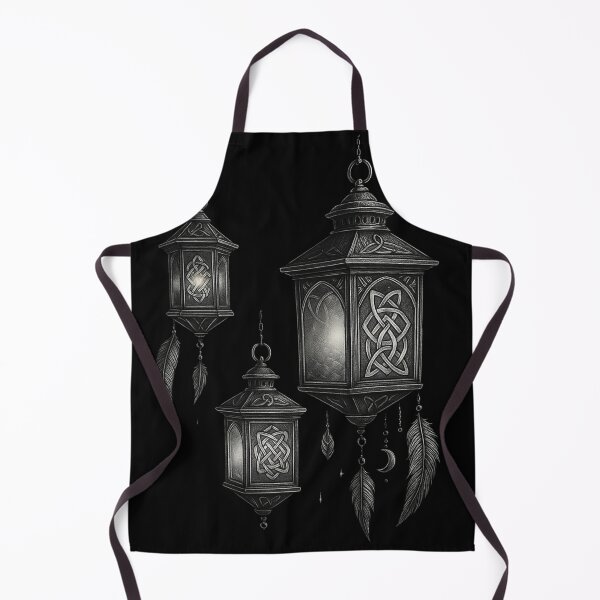 Item preview, Gothic Celtic Lanterns – Moon & Feather Witchcore Art – Mystical Nightlight Design designed and sold by Mouraludia.