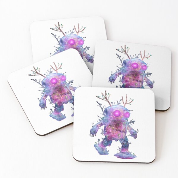 Item preview, Christmas Robot Ice Crystal Neon Art designed and sold by AlexLineArt.