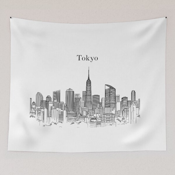 Item preview, Tokyo Skyline – Minimal Contour Line Art Cityscape designed and sold by Milipino.