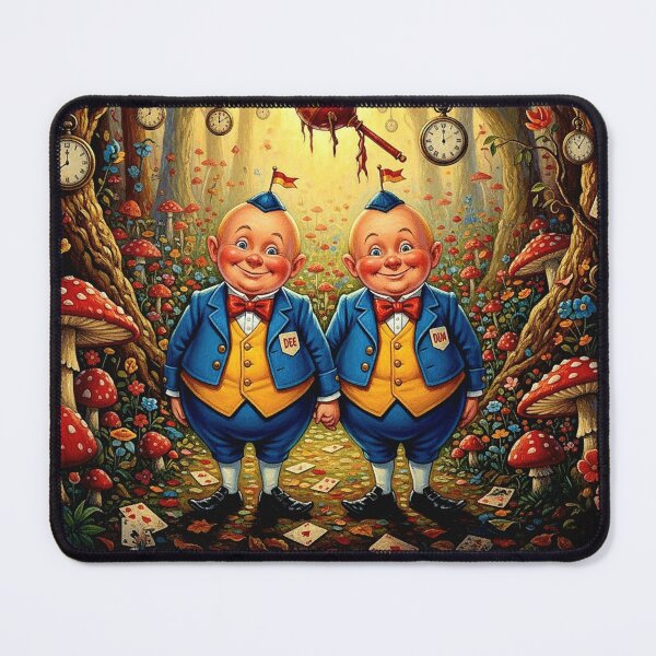 Item preview, Tweedledee and Tweedledum - High Detail Pop Surrealism Alice in Wonderland Art Print designed and sold by Art's Diner.