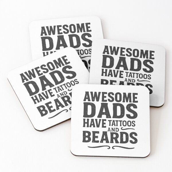 Item preview, awesome dads have tattoos and beards designed and sold by CloudyPress.