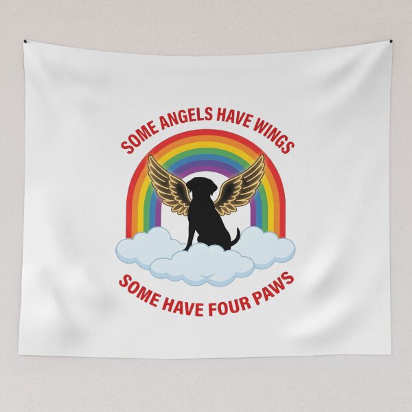 Item preview, Some Angels Have Wings Some Have Four Paws, Rainbow Dog Memorial Gift, Pet Loss Remembrance Angel Pup Graphic Tee designed and sold by saloui.
