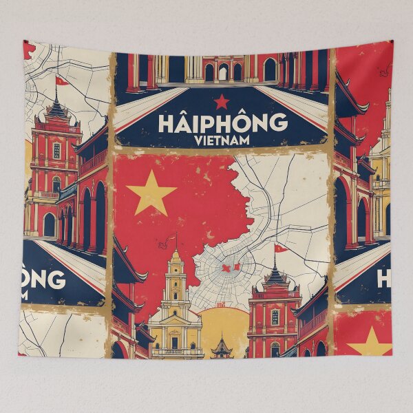 Item preview, Haiphong Vietnam 1950s Retro Poster Tourism designed and sold by TravelersGems.