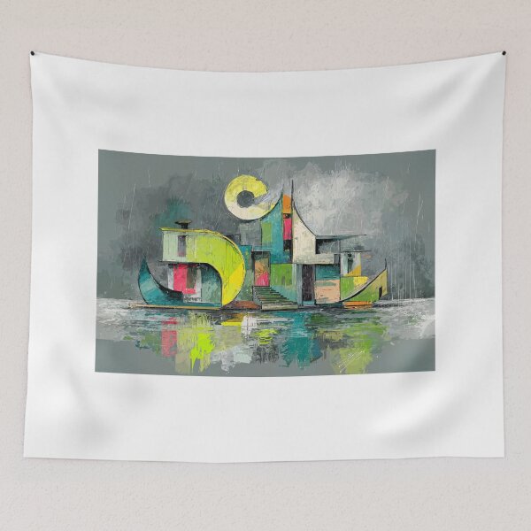 Item preview, Contemporary Art: Urban Reflection of Futuristic Modern Architecture Through Surreal Geometry and Color designed and sold by OlfactoART Studio.