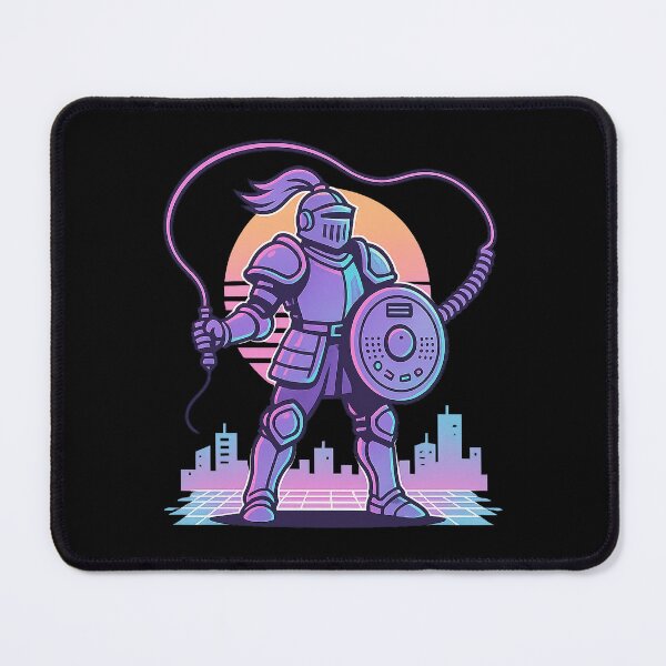 Item preview, Dial-Up Knight – Retro Tech Vaporwave Warrior with Modem Shield designed and sold by AddictiveDesign.