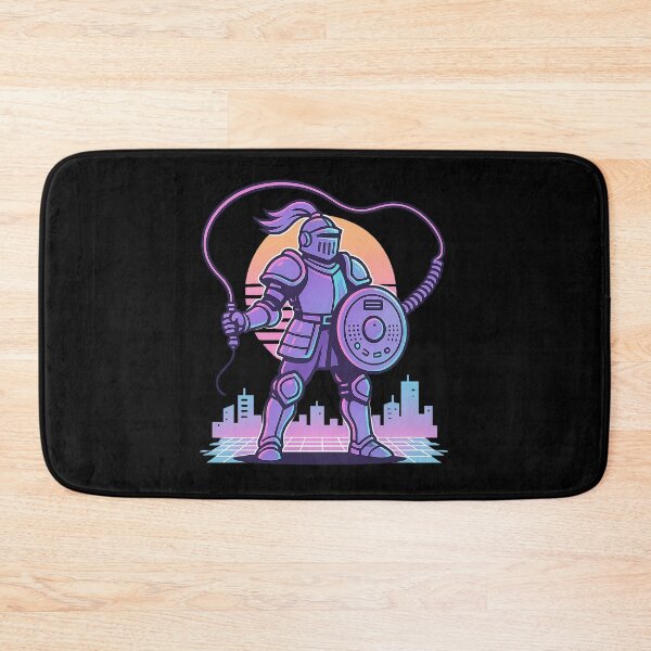 Item preview, Dial-Up Knight – Retro Tech Vaporwave Warrior with Modem Shield designed and sold by AddictiveDesign.