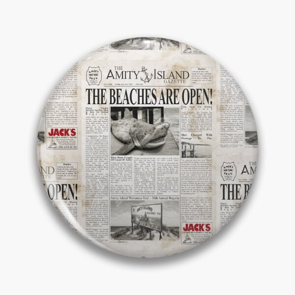 Item preview, Jaws "Amity Island Gazette" Newspaper front page memorabilia designed and sold by Corvid Media Creation.