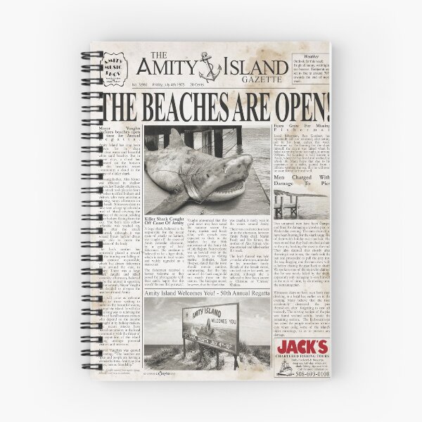 Item preview, Jaws "Amity Island Gazette" Newspaper front page memorabilia designed and sold by Corvid Media Creation.