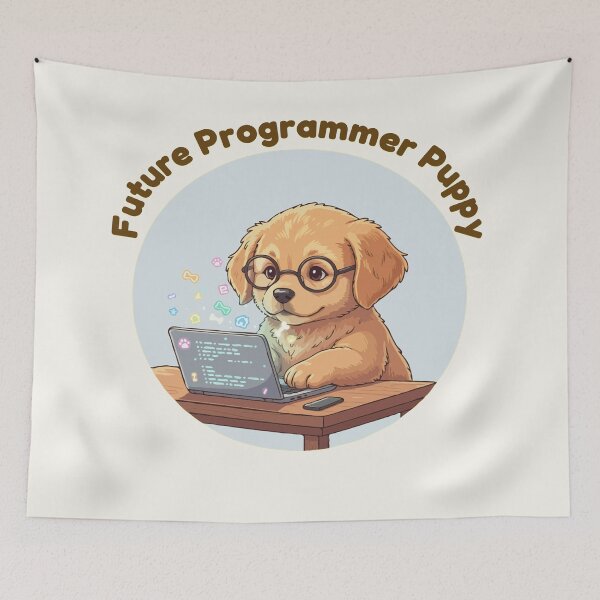 Item preview, Puppy Dreams Big – Future Programmer Puppy designed and sold by The Real Life Symphony.