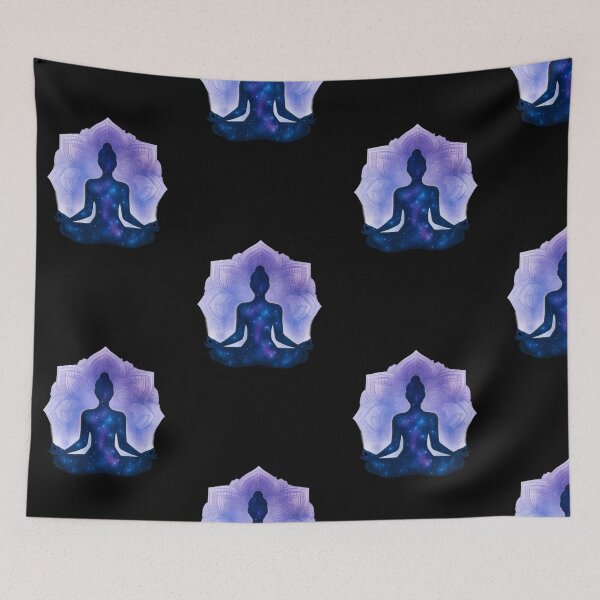 Item preview, Cosmic Lotus Pose – Galaxy Mandala Yoga Art designed and sold by ZenAura Vibes.