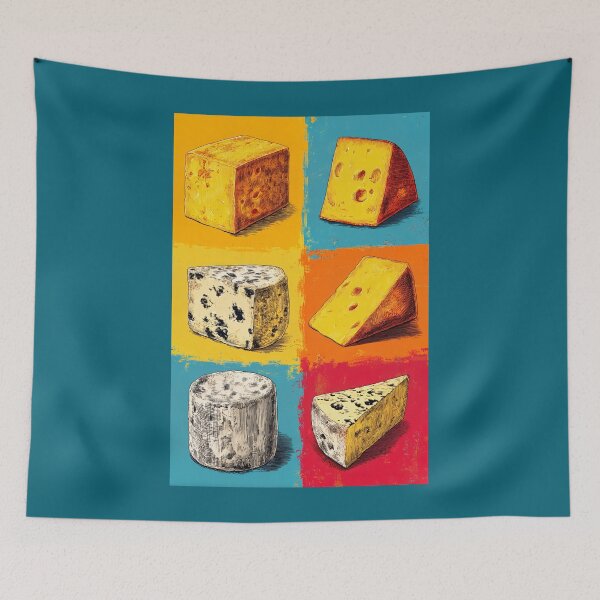 Item preview, Digital Art of Cheese Wedges in Living Color- A Bright Celebration of Artisan Flavors designed and sold by OlfactoART Studio.