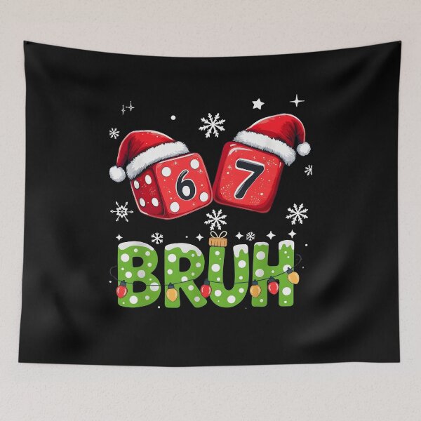 Item preview, 67 Bruh Christmas, Funny Dice Santa Hat Holiday Humor Gift, Silly Xmas Gamer Lucky Numbers Graphic Tee for Teens & Adults designed and sold by saloui.