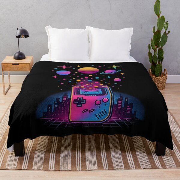 Artikelvorschau, Retro Handheld Galaxy Explosion – Vaporwave-Konsolenkunst mit Neonplaneten, Pixelsternen und Synthwave-Stadtästhetik entworfen und verkauft von AddictiveDesign.
