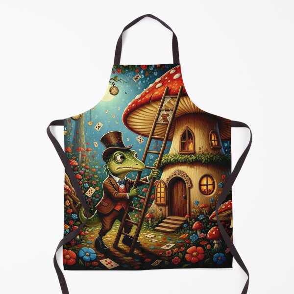Item preview, Bill the Lizard on Ladder - High Detail Pop Surrealism Alice in Wonderland Art Print designed and sold by Art's Diner.