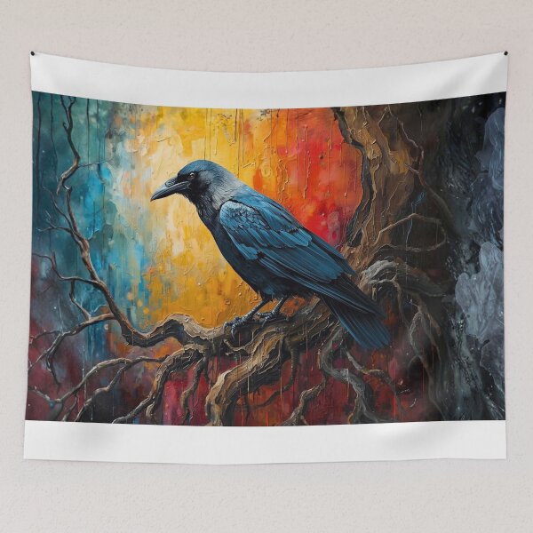 Item preview, Raven on dry branches Oil Paintings designed and sold by Modern-Tropical.
