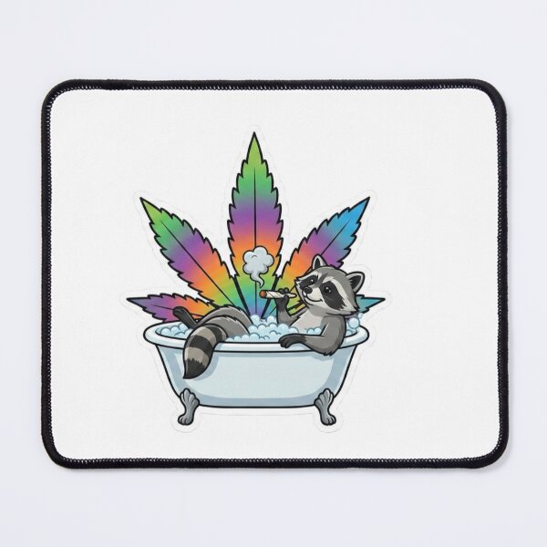 Item preview, Raccoon Smoking in Bathtub Cannabis Leaf Funny Stoner Raccoon Art, Weed Humor designed and sold by jimbo7664.