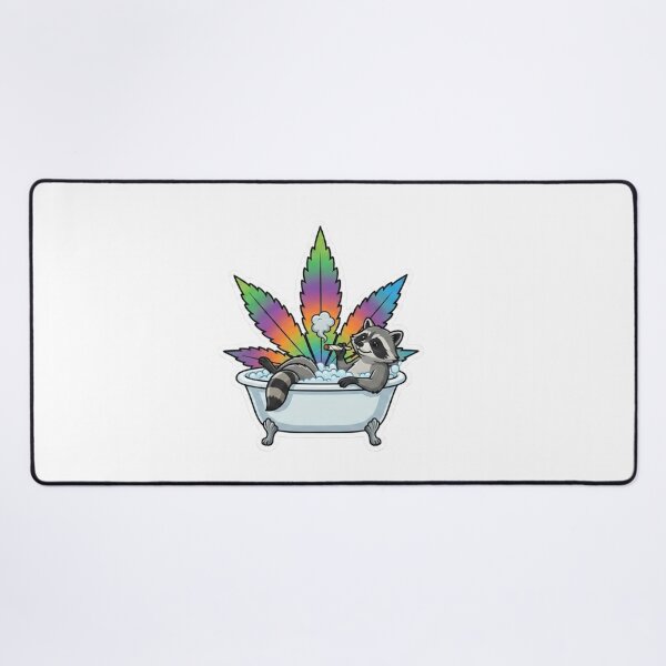 Item preview, Raccoon Smoking in Bathtub Cannabis Leaf Funny Stoner Raccoon Art, Weed Humor designed and sold by jimbo7664.