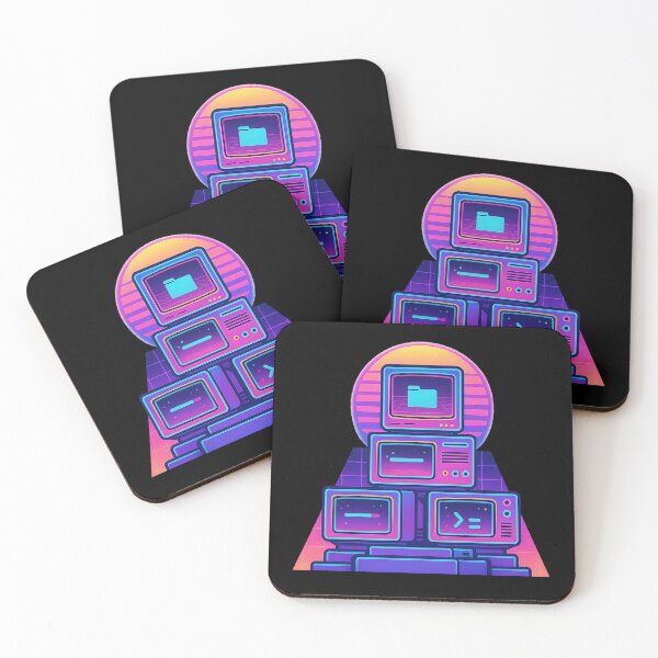 Item preview, Retro PC Shrine Vaporwave Art – Neon CRT Computer Altar designed and sold by AddictiveDesign.