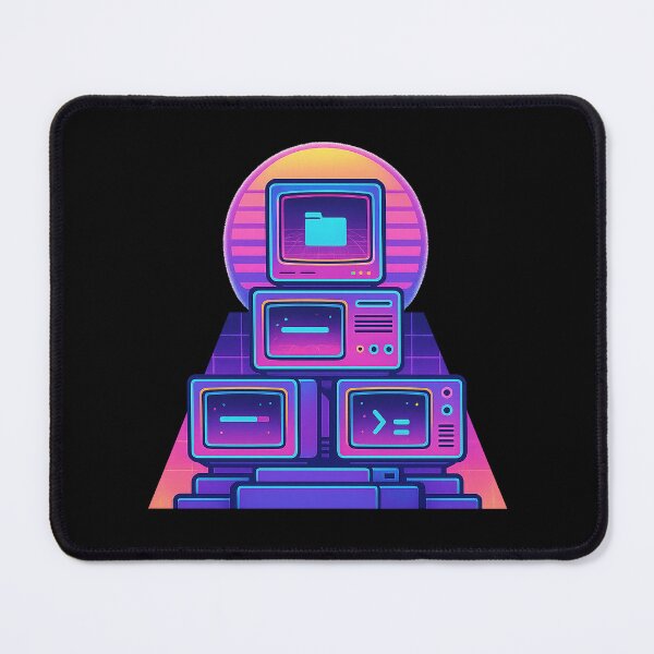 Item preview, Retro PC Shrine Vaporwave Art – Neon CRT Computer Altar designed and sold by AddictiveDesign.