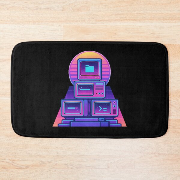 Item preview, Retro PC Shrine Vaporwave Art – Neon CRT Computer Altar designed and sold by AddictiveDesign.