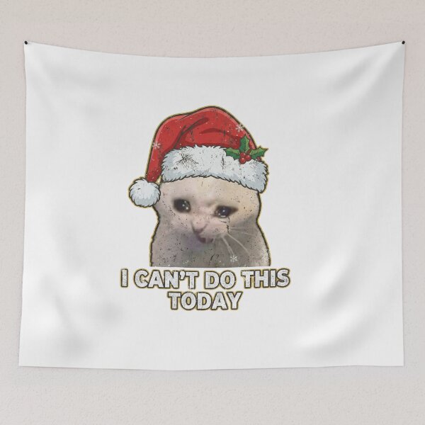 Item preview,   catswithhardhats Crying Inside Meme christmas designed and sold by vechone.