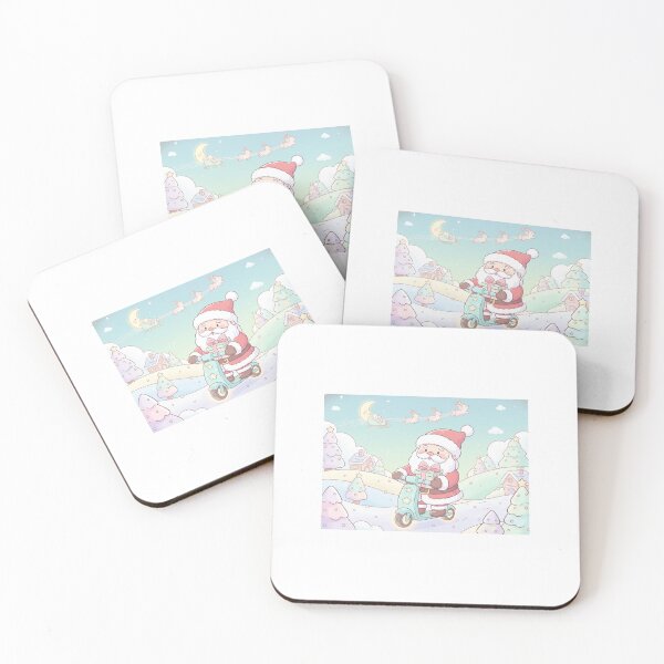 Item preview, Cute Santa riding an Electric scooter designed and sold by mayatA-rt.