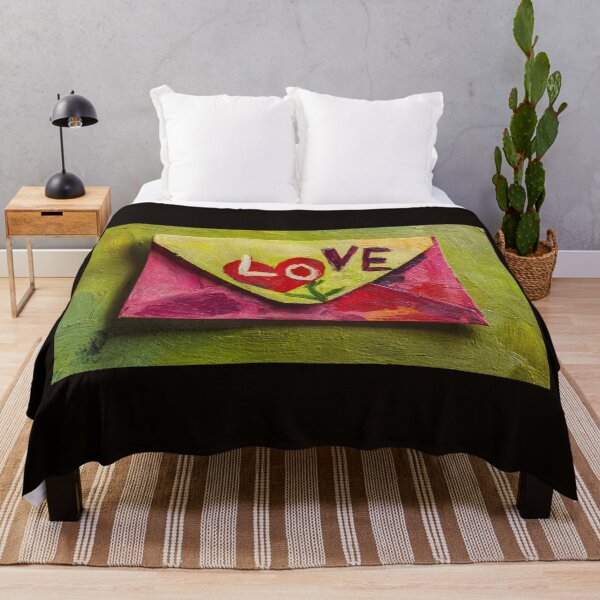 Item preview, Valentine Day Love Letter with LOVE Painted in Bright Colors, Textured and Vibrant Composition designed and sold by OlfactoART Studio.