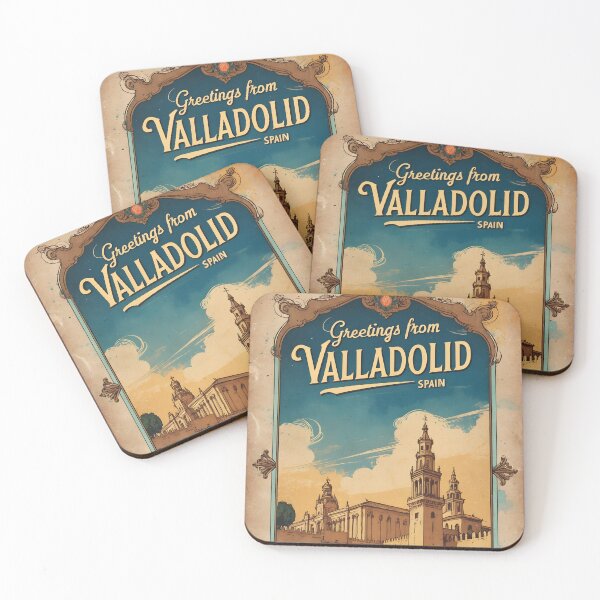 Item preview, Greetings from Valladolid Spain Vintage Travel Retro Postcard Design designed and sold by TravelPostcardGems.