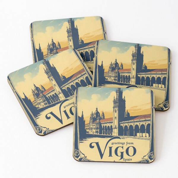 Item preview, Greetings from Vigo Spain Vintage Travel Retro Postcard Design designed and sold by TravelPostcardGems.