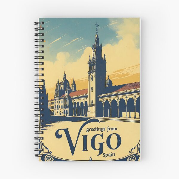 Item preview, Greetings from Vigo Spain Vintage Travel Retro Postcard Design designed and sold by TravelPostcardGems.
