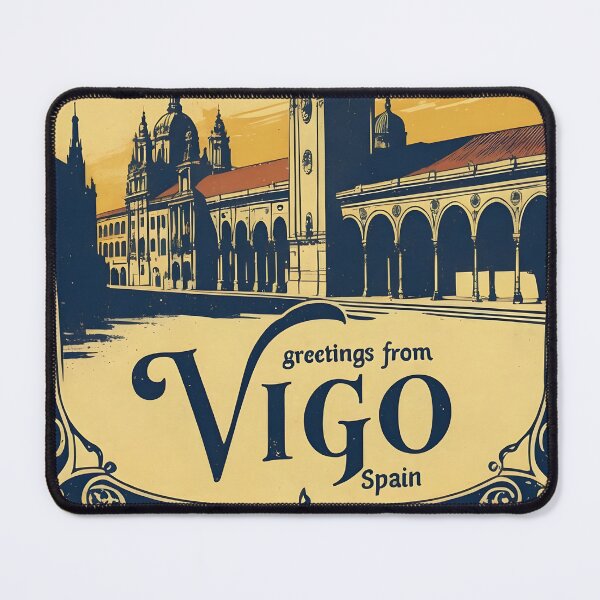 Item preview, Greetings from Vigo Spain Vintage Travel Retro Postcard Design designed and sold by TravelPostcardGems.