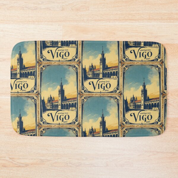 Item preview, Greetings from Vigo Spain Vintage Travel Retro Postcard Design designed and sold by TravelPostcardGems.