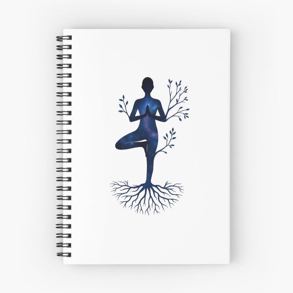 Item preview, Cosmic Tree Pose – Galaxy Yoga Silhouette with Roots and Branches designed and sold by ZenAura Vibes.