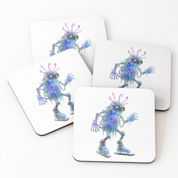Item preview, Christmas Robot Ice Crystal Neon Art designed and sold by AlexLineArt.