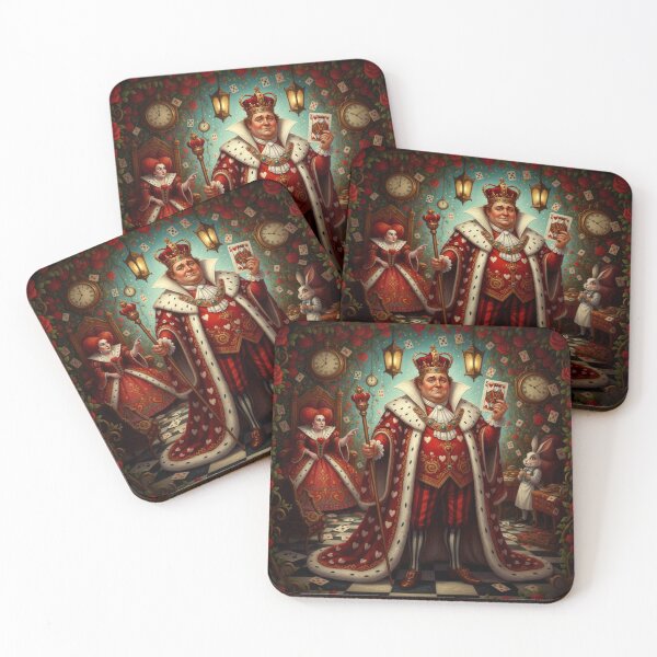 Item preview, King of Hearts Royal Court - High Detail Pop Surrealism Alice in Wonderland Art Print designed and sold by Art's Diner.