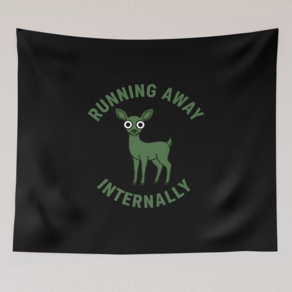 Item preview, Running Away Internally, Funny Anxiety Humor Deer Gift, Cute Introvert Mood Graphic Tee for Adults & Shy People designed and sold by saloui.