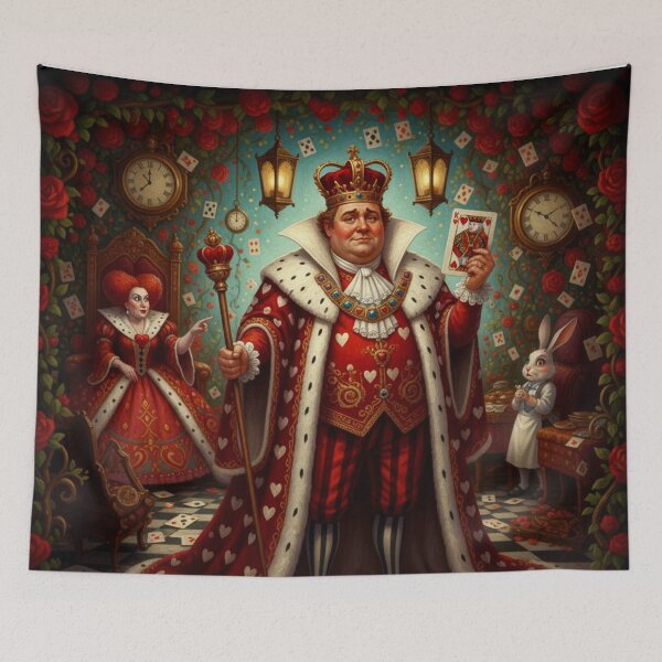 Item preview, King of Hearts Royal Court - High Detail Pop Surrealism Alice in Wonderland Art Print designed and sold by Art's Diner.