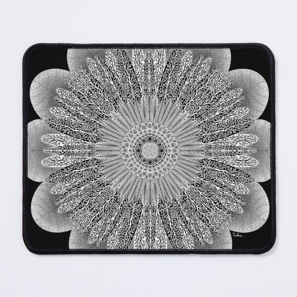 Item preview, White Sunflower — Detailed Botanical Mandala Art designed and sold by MelZahrArt.