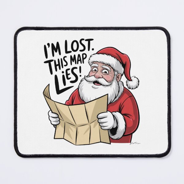 Item preview, Funny Lost Santa Meme – “I’m Lost. This Map Lies.” Merry Christmas Christmas Cartoon designed and sold by AndrewYoko.