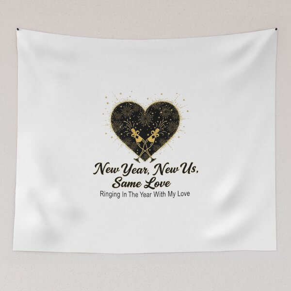 Item preview, New Year, New Us, Same Love: Gold Champagne Heart Celebration T-Shirt & Holiday Sticker designed and sold by MonaRose_Art.