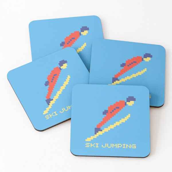 Item preview, Ski Jumping | Ski Jumper Silhouette | Retro Pixel-Art designed and sold by Anniko Art Studio.