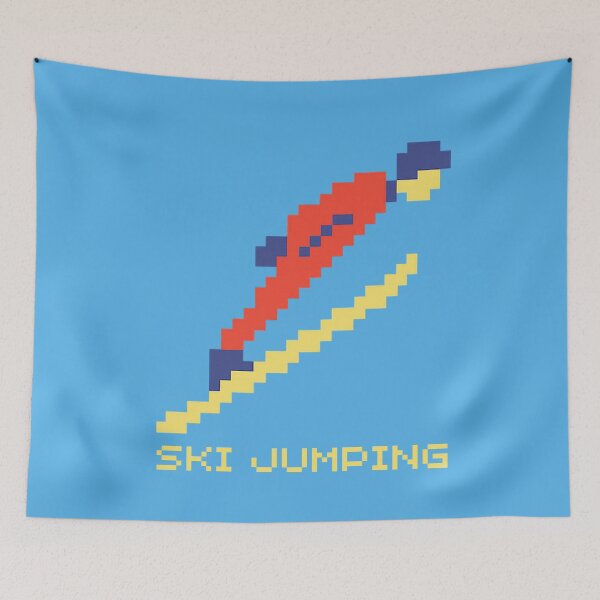 Item preview, Ski Jumping | Ski Jumper Silhouette | Retro Pixel-Art designed and sold by Anniko Art Studio.