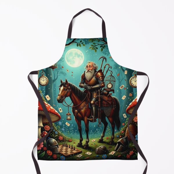 Item preview, White Knight on Horse - High Detail Pop Surrealism Through the Looking Glass Art Print designed and sold by Art's Diner.