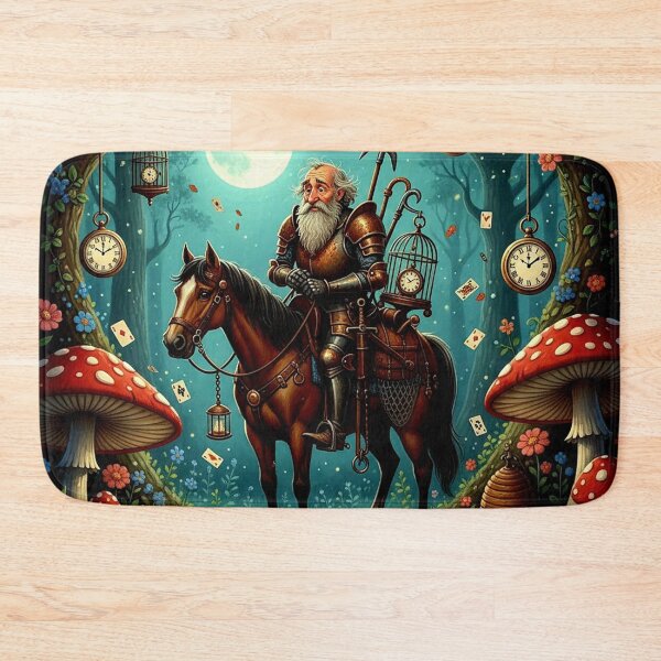 Item preview, White Knight on Horse - High Detail Pop Surrealism Through the Looking Glass Art Print designed and sold by Art's Diner.