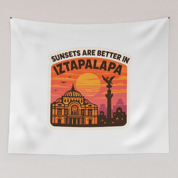 Item preview, Sunsets Are Better in Iztapalapa Adventure Vintage Travel designed and sold by Retro-Anime9.