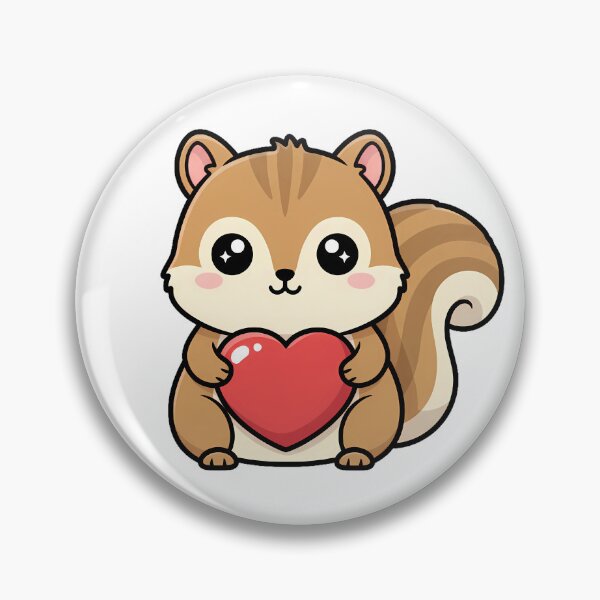 Item preview, Cute Kawaii Squirrel Holding Heart Cartoon Illustration designed and sold by Cute Stickers Machine.