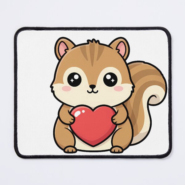 Item preview, Cute Kawaii Squirrel Holding Heart Cartoon Illustration designed and sold by Cute Stickers Machine.